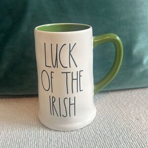 Rae Dunn LUCK OF THE IRISH Beer Mug Cup Saint Patrick's Day Green
